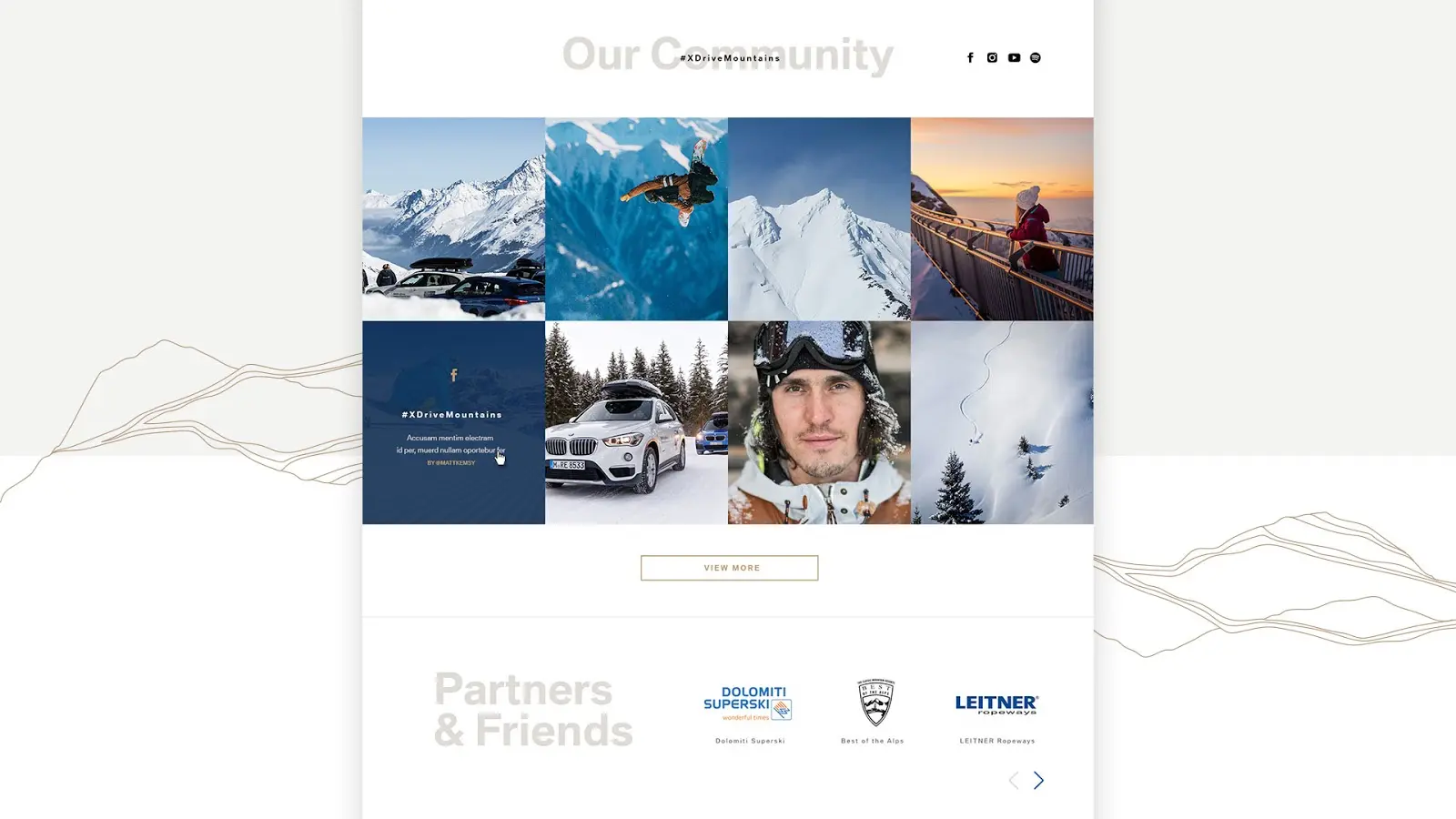 Website section: Our Community and Partners and Friends.